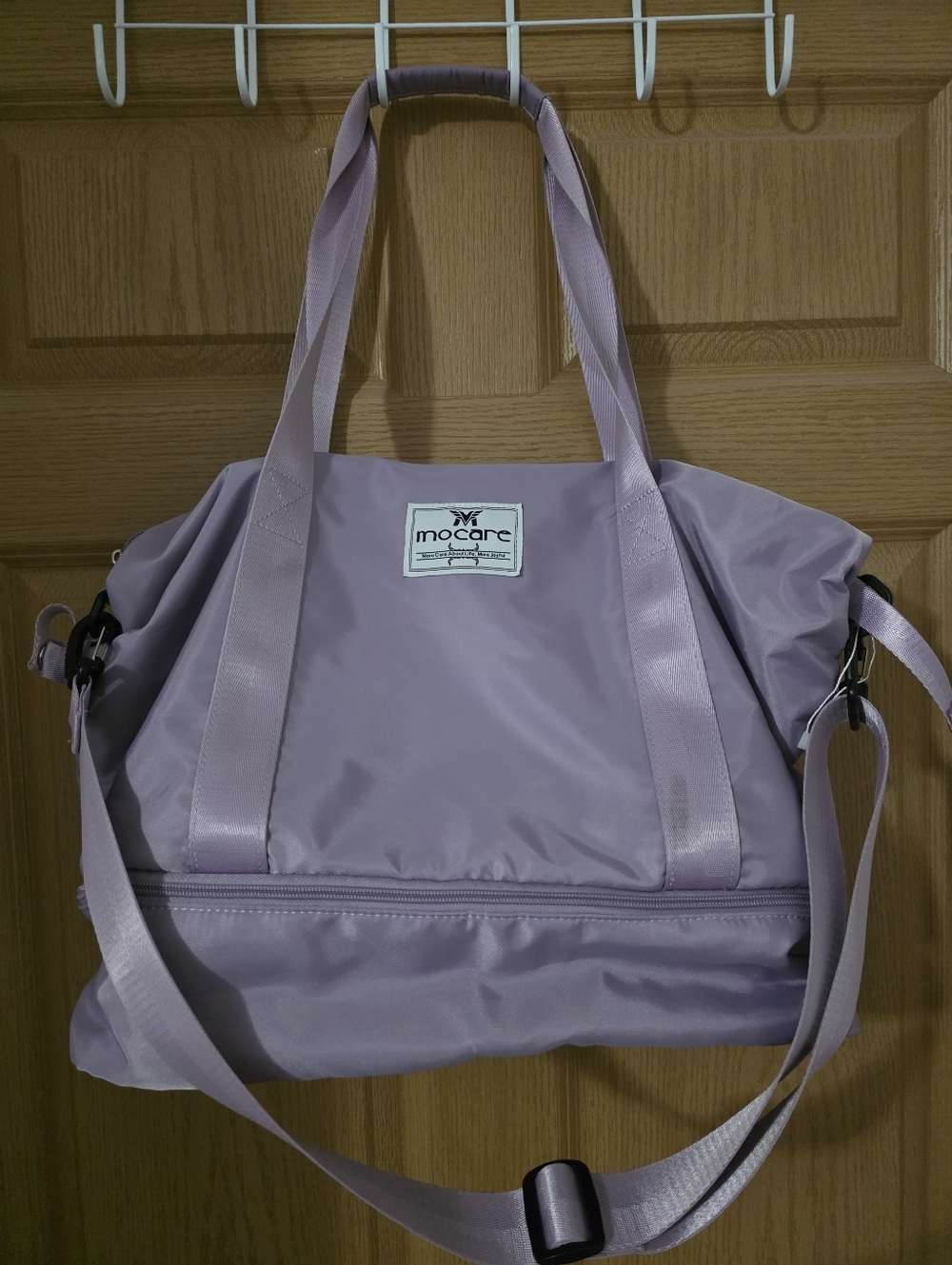 Mocare Lavender Gym/Travel Tote w/ Wet-Dry Pocket & Shoe Compartment